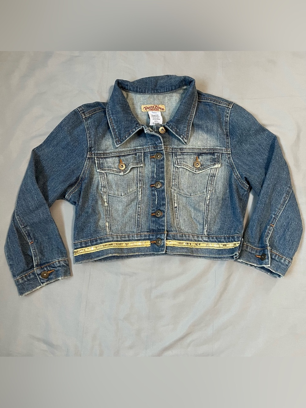 Paris Blues Faded Blue Cropped Denim Jacket